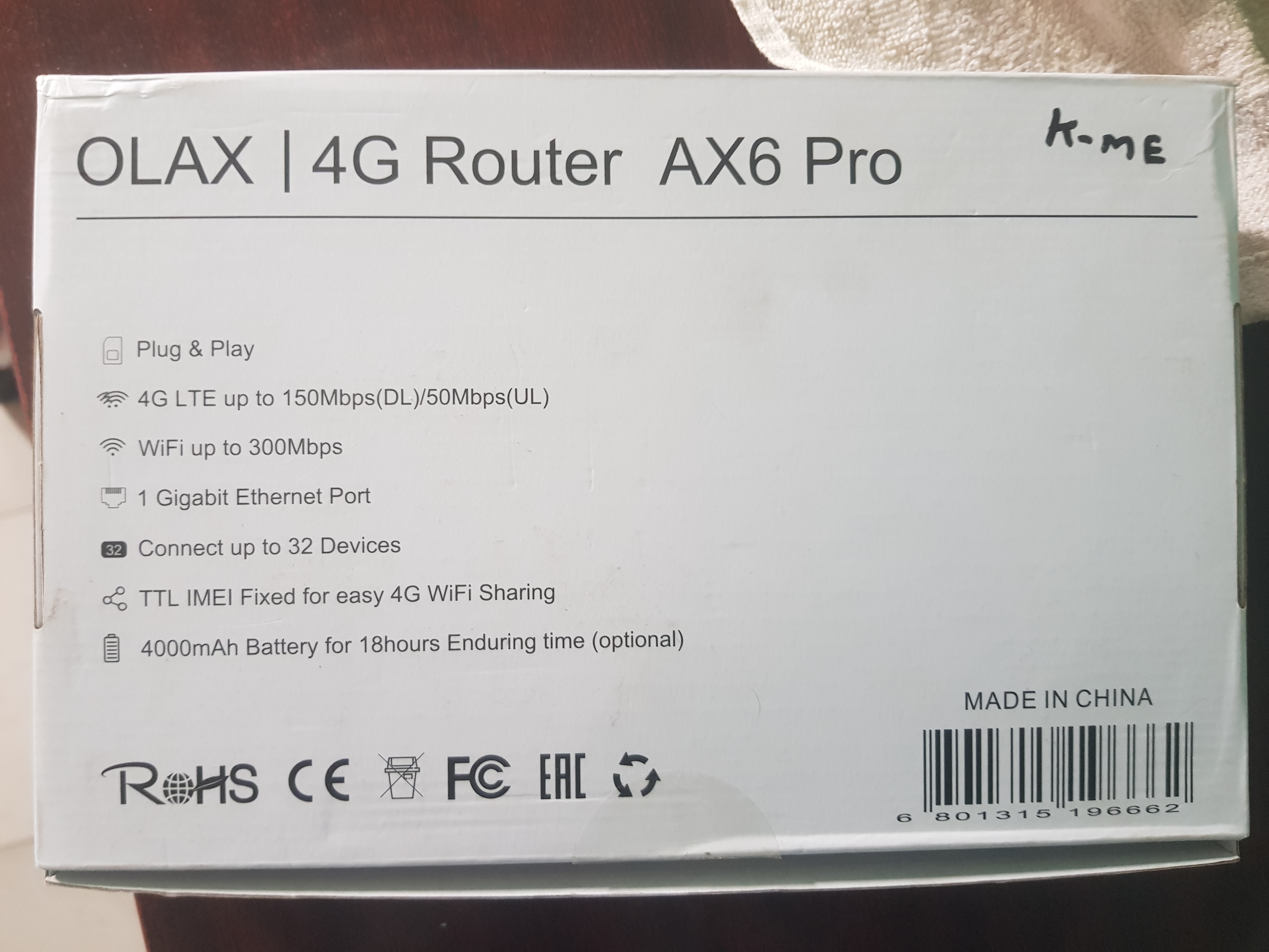 4G LTE ROUTER AX6 PRO